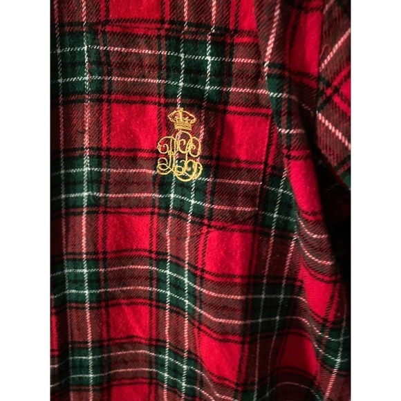 Lauren Ralph Lauren Red Plaid Flannel 2-Piece Pajama Set Sleepwear - Picture 9 of 13